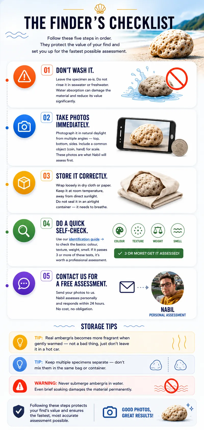 Finder's checklist, 5 steps