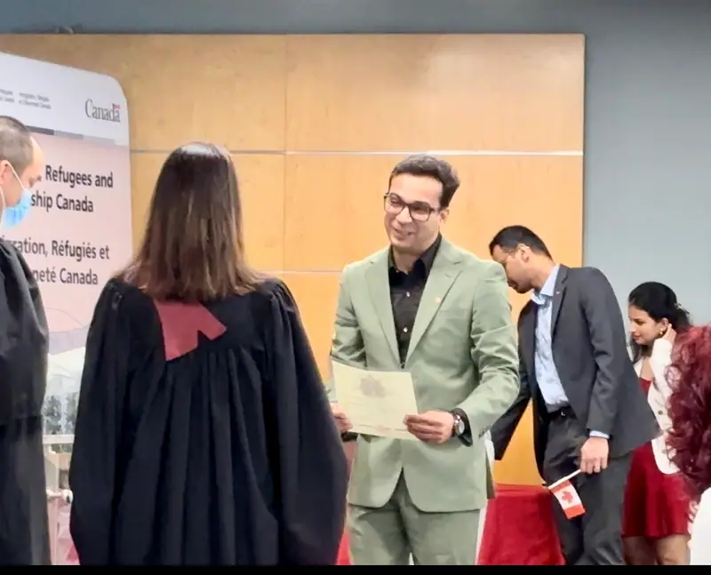 Nabil Valiulla at his Canadian citizenship ceremony
